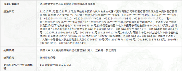 饮食 隐匿收入47亿，罚