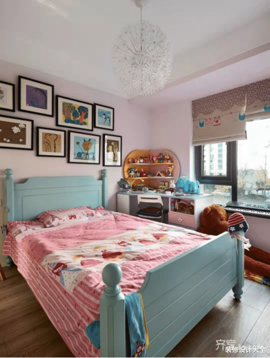 100㎡混搭风，儿童房布满了手绘画，我也想要这样温暖的家！