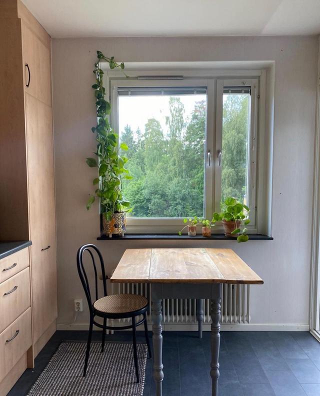 瑞典女主的老房改造,只有旧家具和绿植装饰,网友:真的服了