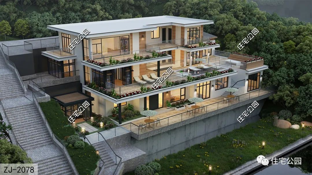 多元化|民宿|26×10米三层现代美宅,青山绿水之中的度假胜地