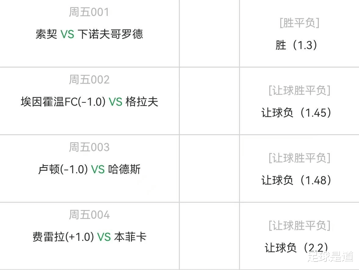 本菲卡|5.13周五精选4场高赔比赛：索契vs奥林彼特+费雷拉vs本菲卡