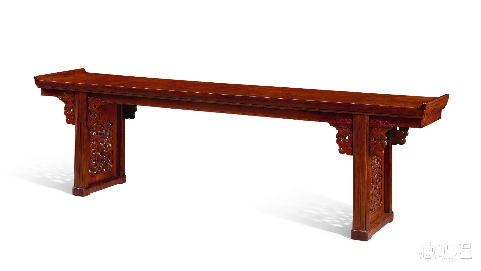 |纽约春拍第一重器,黄花梨独板翘头案长三米一