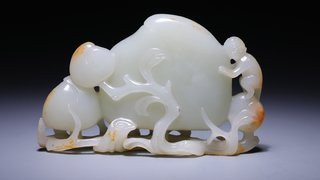 |和田玉灵猴献寿摆件