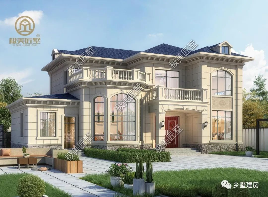 五款蓝屋顶自建房设计分享，还在犹豫建房的，一起来看看