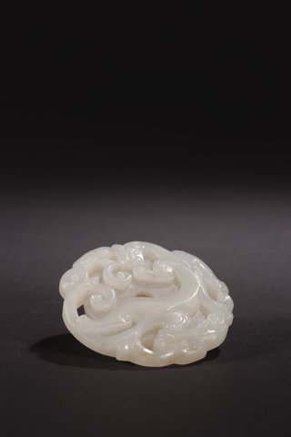 |旧藏-和田玉如意螭龙纹挂佩