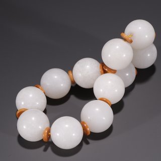 和田玉籽料|旧藏·和田玉籽料圆珠手串