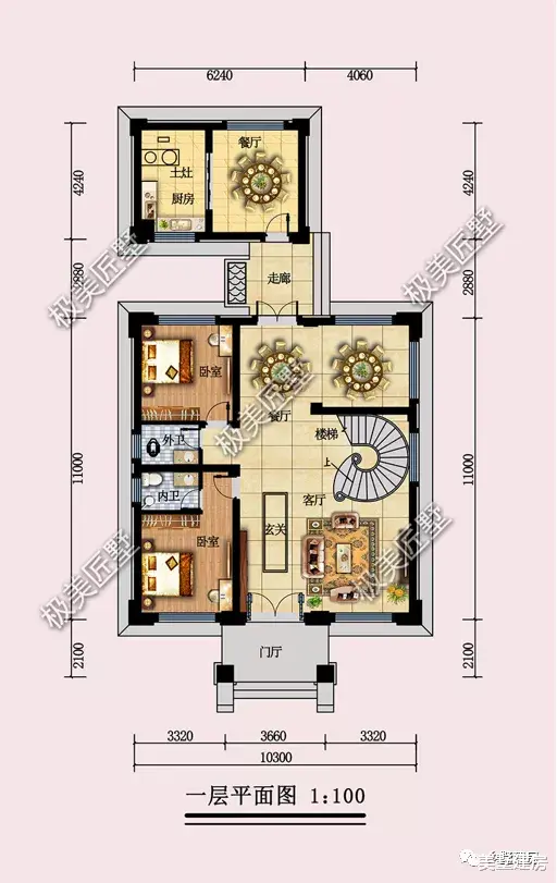 10米开间想建中式,试试对称设计,方正又大气!
