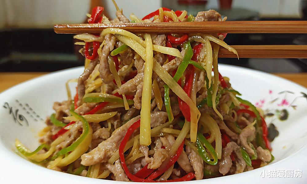 黄豆芽|仔姜炒肉丝这样做,肉丝滑嫩,生姜脆爽,特别好吃,开胃又下饭