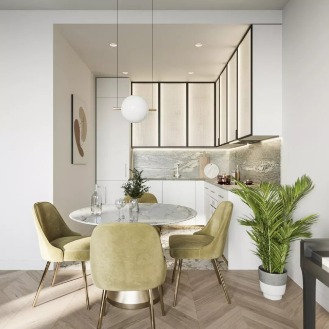 120平做二居室客厅居然敢用姜黄色、草绿色家具,但是还挺好看