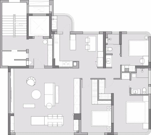 厚榭作品:晨昏与四季丨135㎡现代混搭风