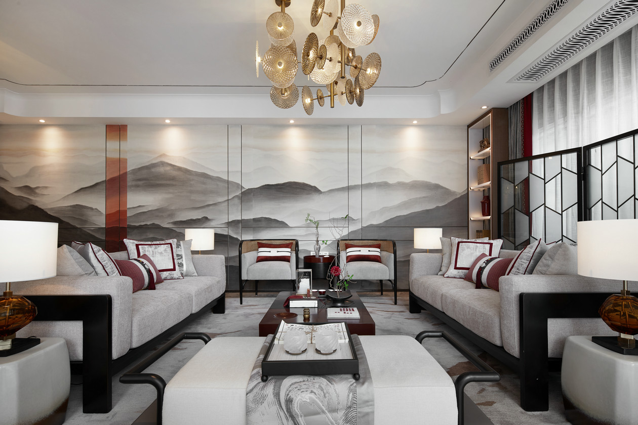 新中式客厅设计效果图!35款新中式客厅设计,有喜欢的吗?拿走!