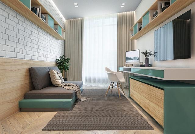 现代风格大户型设计，装修设计大气清新，薄荷绿装修色调超好看