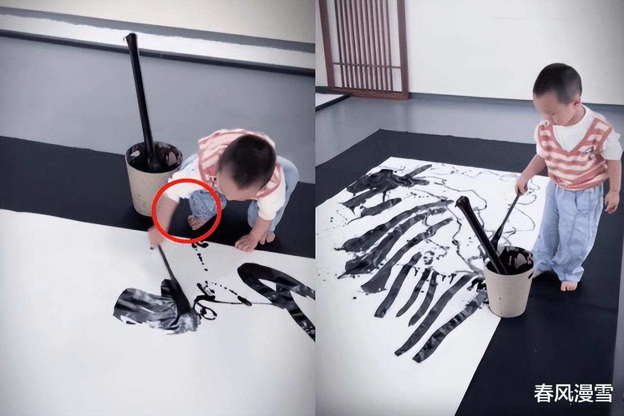 张纪中|张纪中和3岁儿子“合书”,备受追捧,拍出500万,网友:真有你的