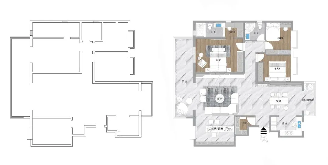 【鲁班装饰】龙熙壹号175㎡现代混搭风格,家的定义