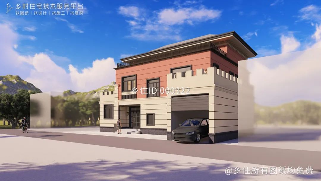 乡住平台河北廊坊三层新中式别墅土建造价参考85万面宽13m进深14m