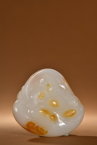 和田玉籽料|和田玉籽料原石雕财神爷摆件