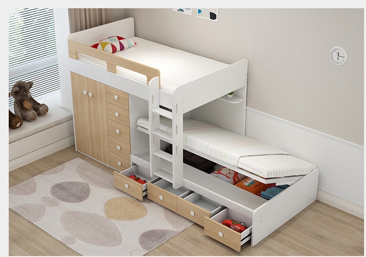 8㎡儿童房,装高低床插入平行衣柜,说收纳空间大没人反对吧?