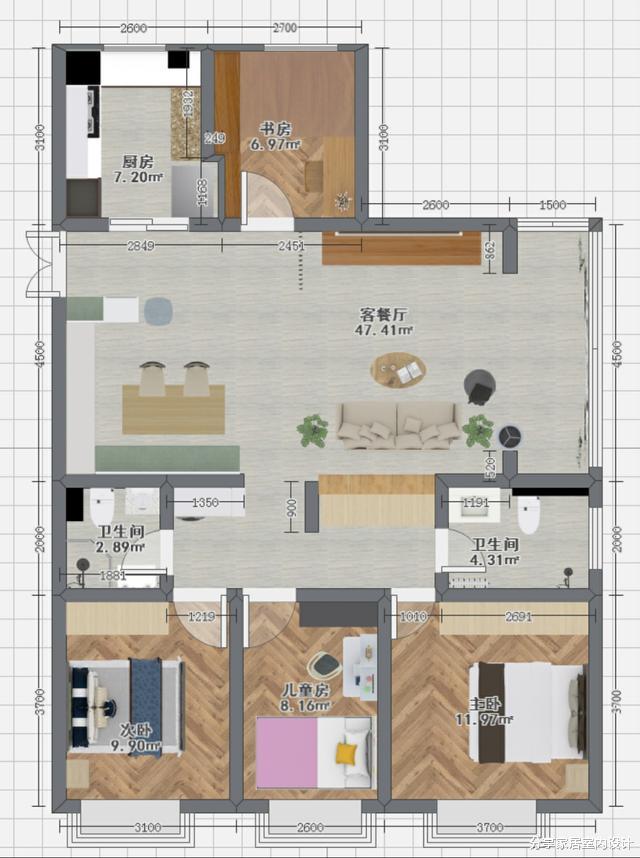 入住半年的新房，餐厅设卡座，沙发不靠墙很实用，看完全屋很治愈