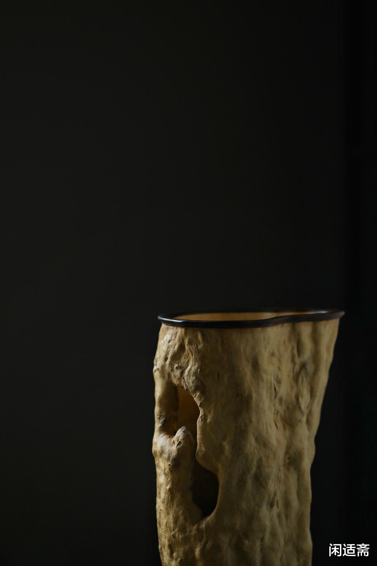 黄杨木|文房案头清供，小叶黄杨木，仿真雕刻画筒