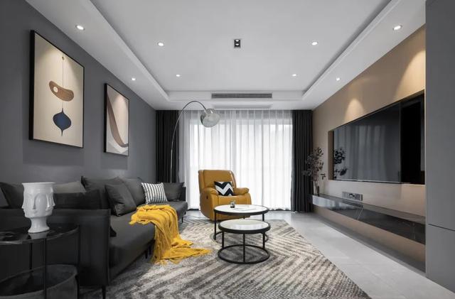 126㎡现代简约，低调的灰色空间，布置出温馨自然的舒适感