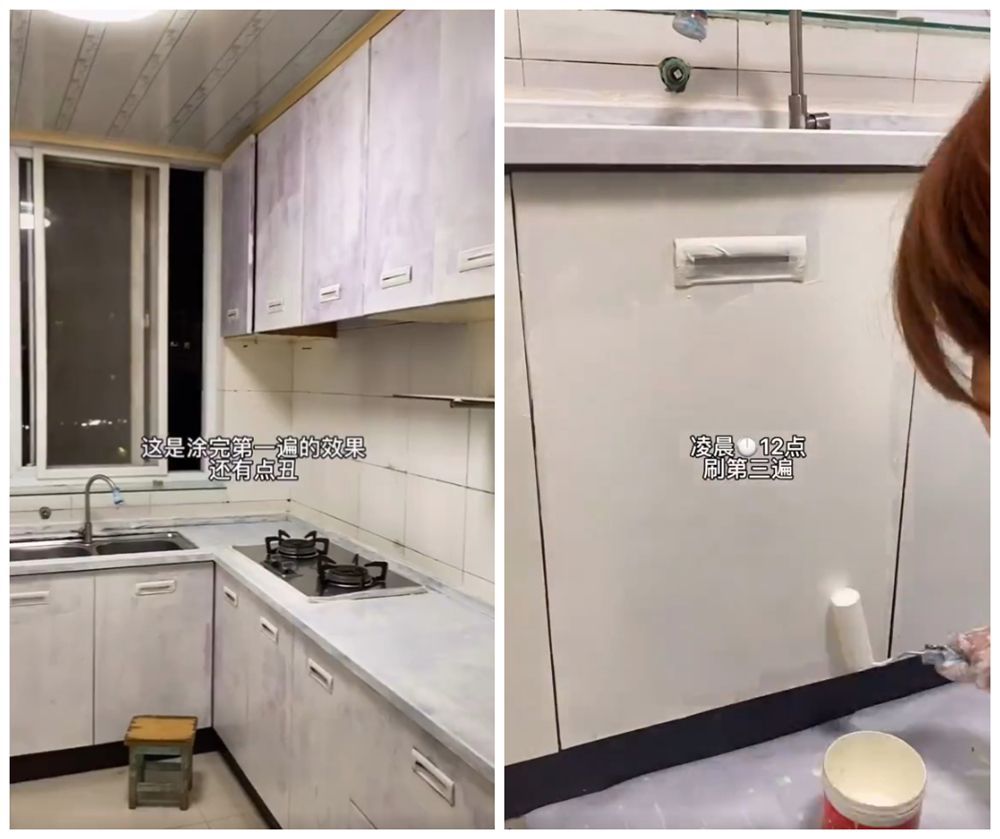 她用15小时时间,低预算改造自家脏旧厨房,让杂乱厨房变干净整洁