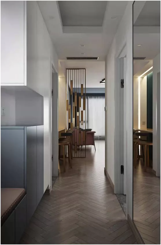 65㎡小户型，客厅、卧室舍弃墙体做隔断，房间通透又高级