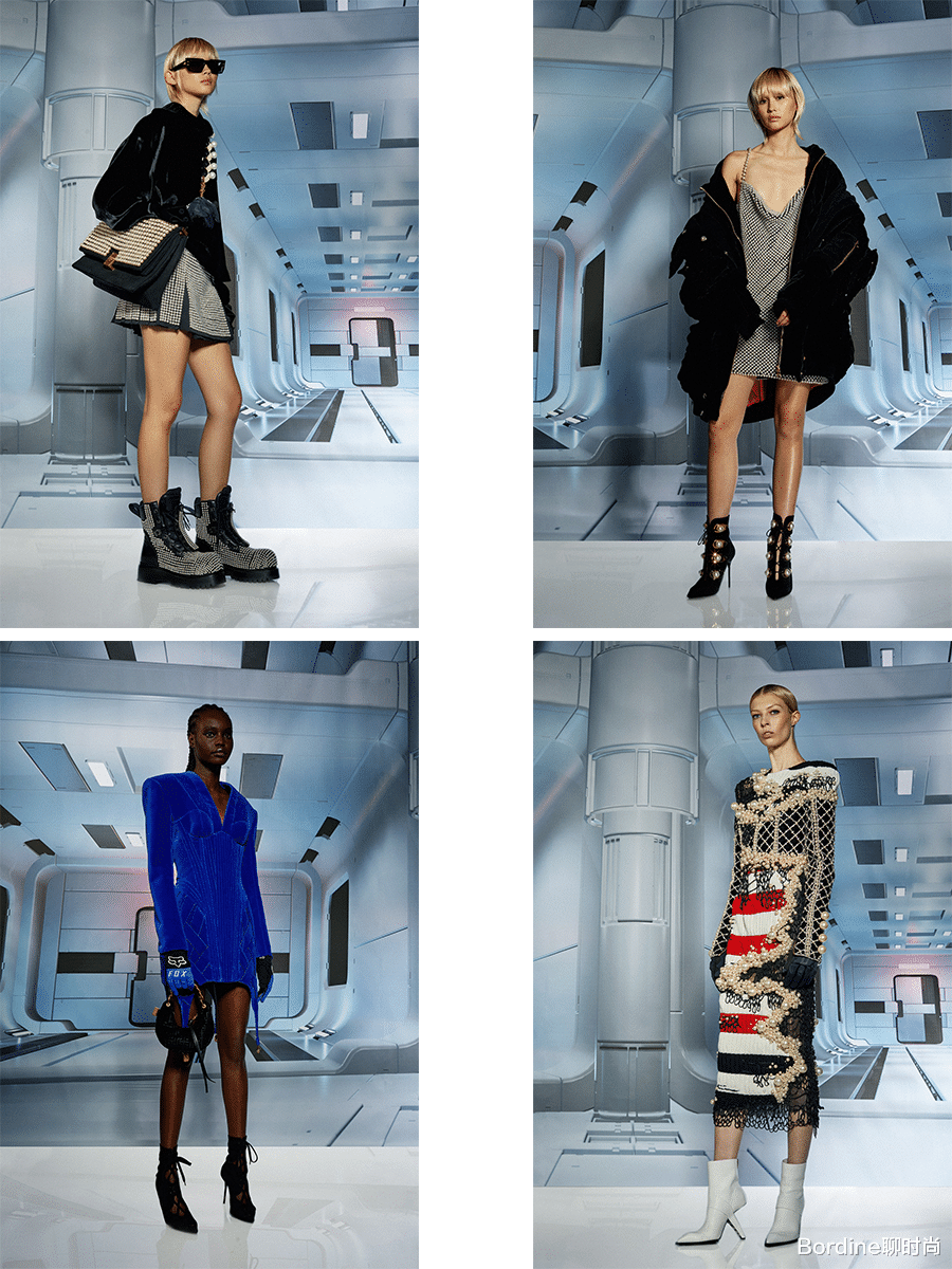 Balmain 2022早秋系列,深色与花纹结合的趣味,时尚叛逆