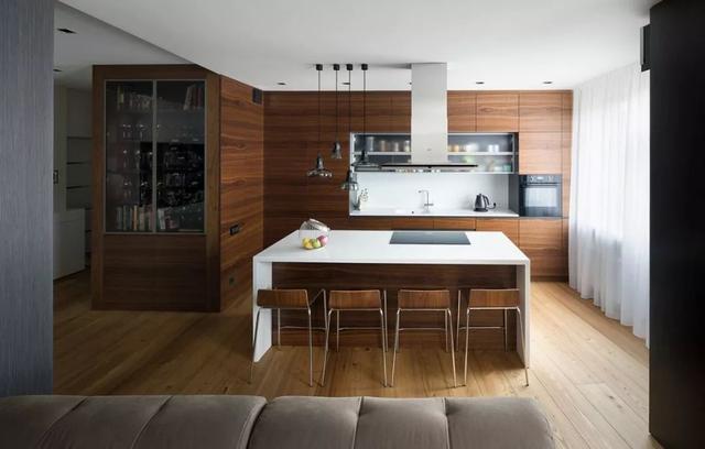 木纹风格的时尚小公寓,室内设计装修超实用且大气