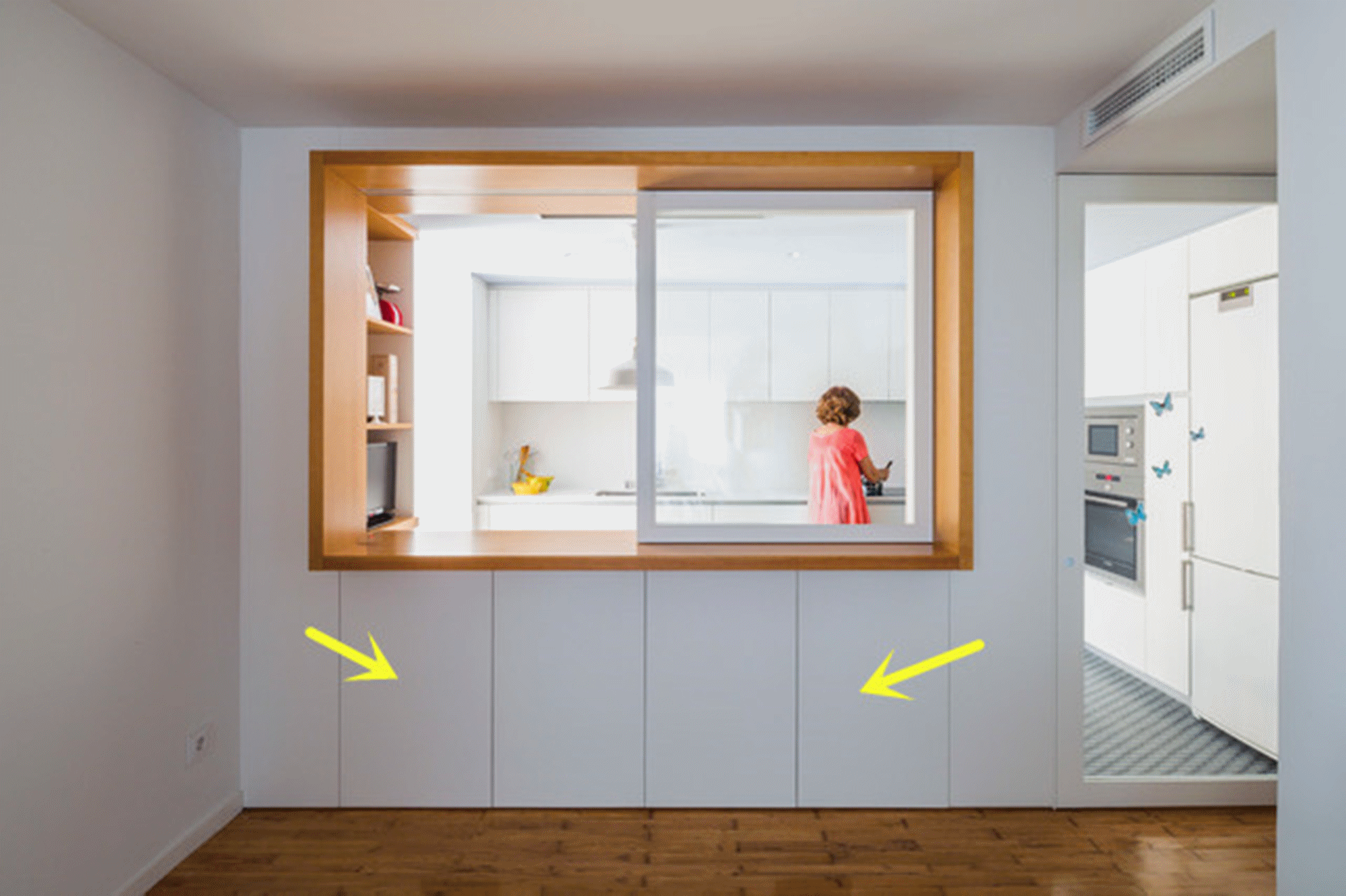 厨房窗洞外侧空着干啥?做储物柜砌吧台,1㎡不到,多出这么多功能