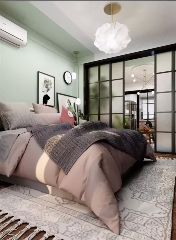 46㎡的小户型装修,进门就被客厅给吸睛了,清新的色彩真迷人