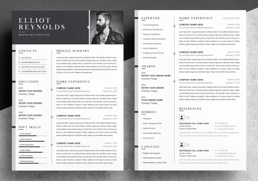 国外简历设计欣赏!加点儿设计感