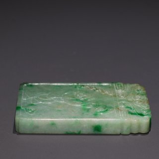 寺庙|清代 老翡翠“福自天来”牌子