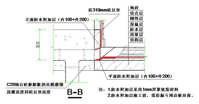 地下室、楼地面、屋面、外墙防水节点构造详图