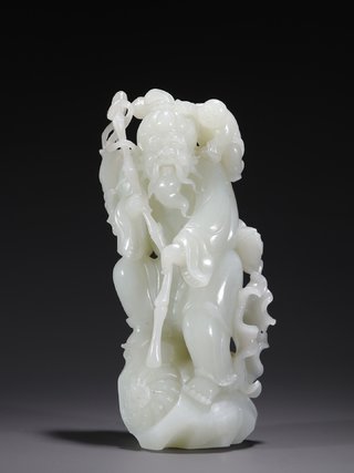 |旧藏·老和田玉渔翁童子摆件