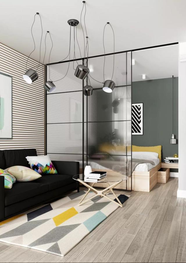 48平方米的“大单间”设计,实木装饰温馨,现代风格好看又实用