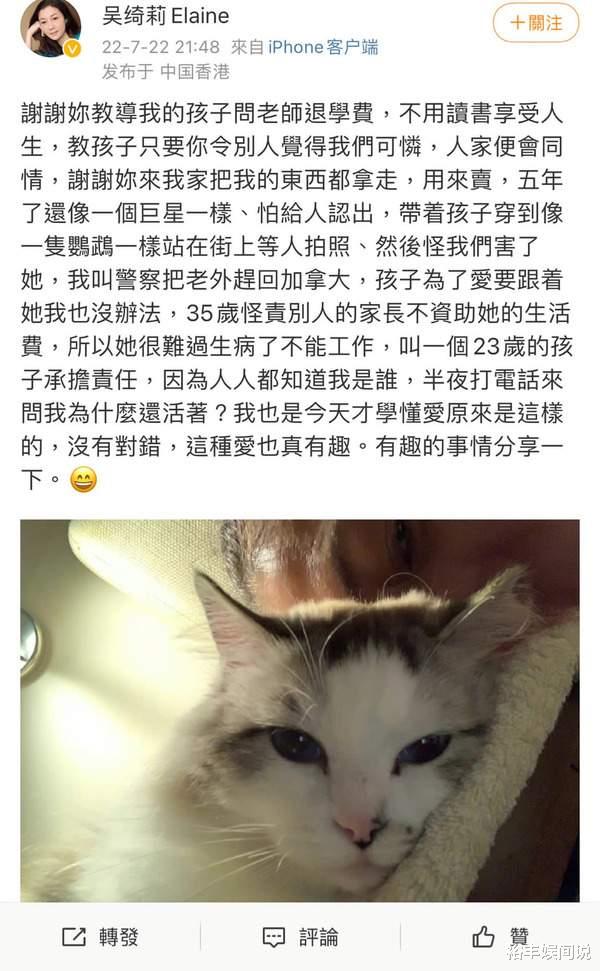 吴绮莉|吴绮莉拒绝回应女儿似“流浪汉”，声音中透着疲惫，难掩悲伤之情