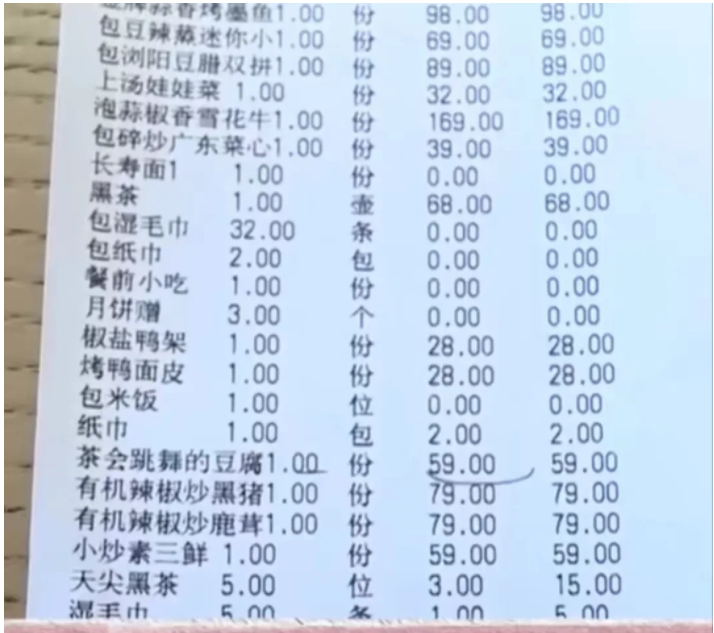 湖南长沙,女子请客吃饭,发现同一份螃蟹在包厢点要598元,而大厅点只要148元!