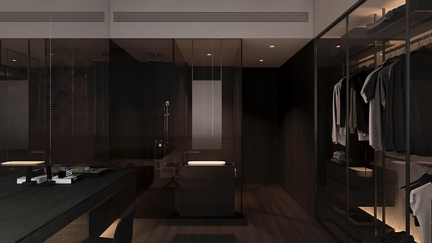 104平米的霸道总裁灰色调,效果轻奢时尚感很浓厚