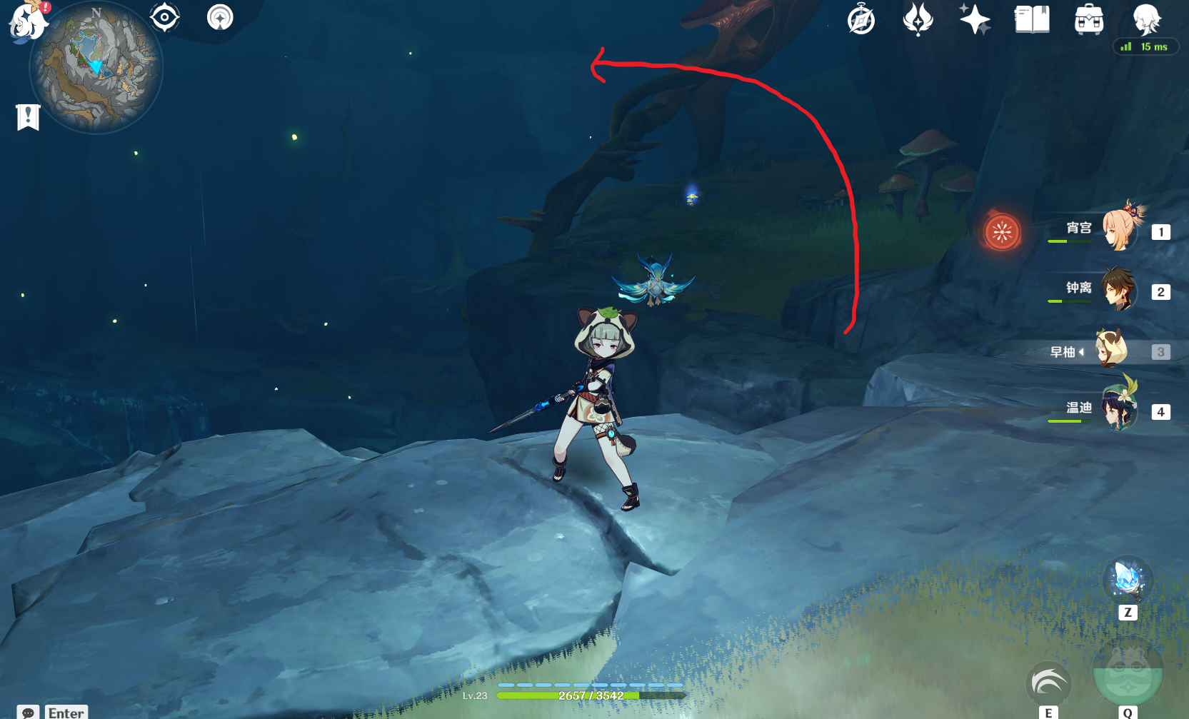 原神|原神：层岩巨渊地下矿区地下水泽阴间小岛，内含珍贵宝箱，钓鱼点，流明晶石，挑战点