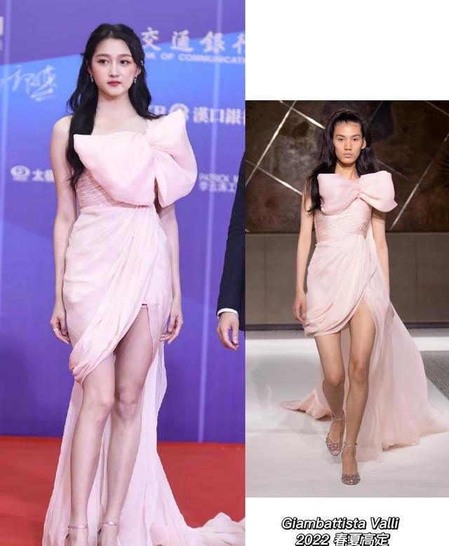 张小斐|百花奖红毯，张小斐身穿高定脚踩恨天高太惊艳，关晓彤薄纱裙