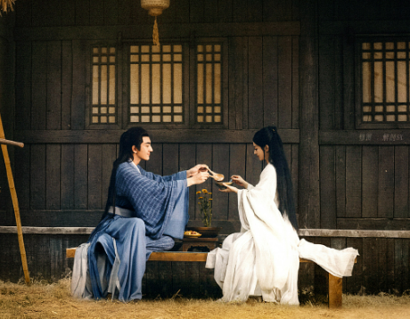 赵丽颖|赵丽颖《与凤行》花絮照曝光！白衣披发尽显温柔，男主侧颜精致！