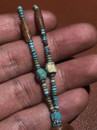 锁骨链|藏传 千年：爆老 老绿松石+玛瑙  锁骨链