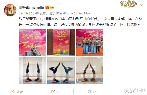 陈妍希|39岁陈妍希晒倒立瑜伽照,腰腹无丝毫赘肉,力破怀二胎传闻