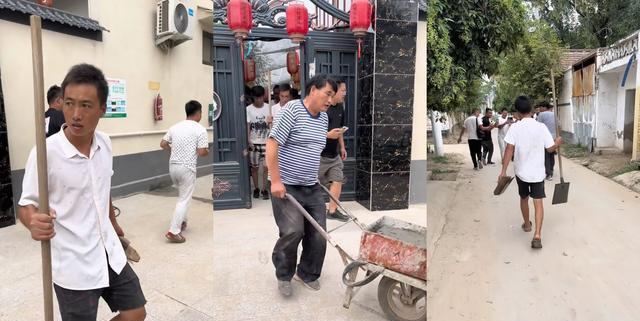 朱之文|大衣哥干农活又被拍客们围观跟拍,朱楼村又恢复了往日的热闹场面