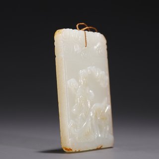 |旧藏·老和田玉福寿童子玉牌