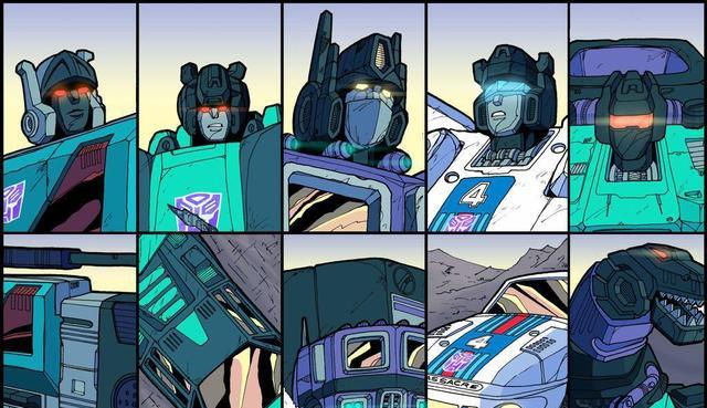 acgn漫评|变形金刚G1动画格子样式人形、载具形态插画