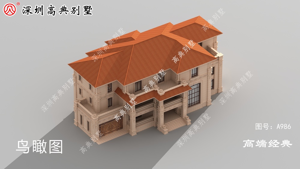 大面宽三层住宅，旁侧车库和露台的设计，恰到好处