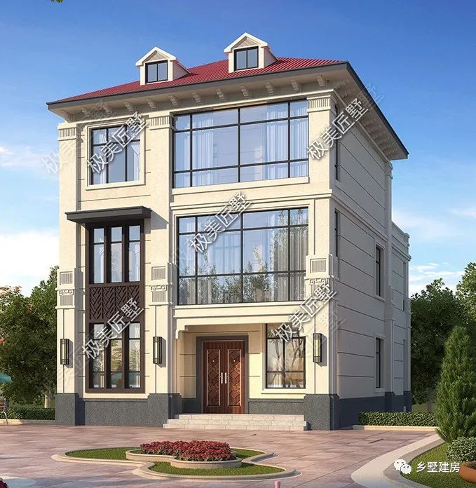 别墅|占地10.5X15.5米,简欧三层小别墅,建他准没错