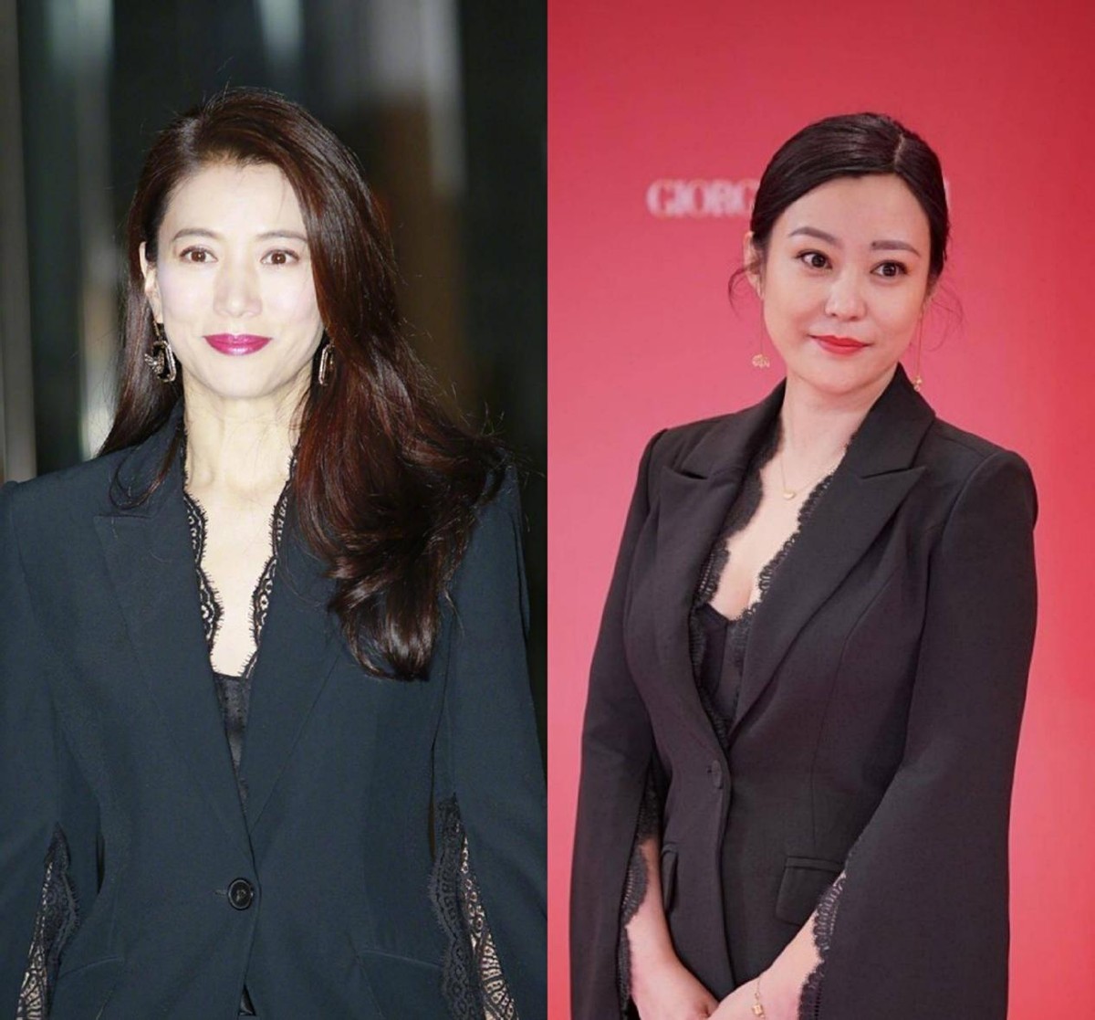 郝蕾|郝蕾和大8岁袁咏仪同穿一件西装,气质在性感面前真不值一提