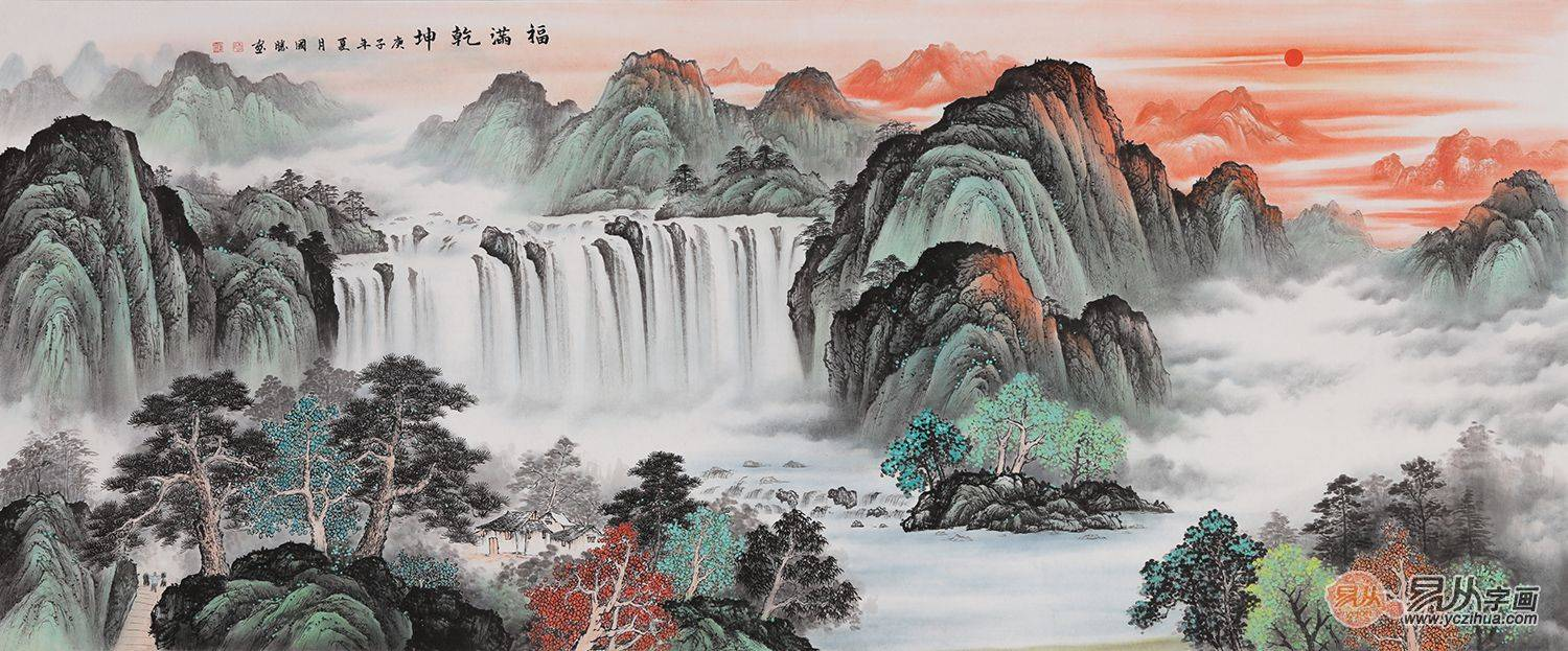 客厅墙面挂什么字画 一幅精美山水画点亮一面墙